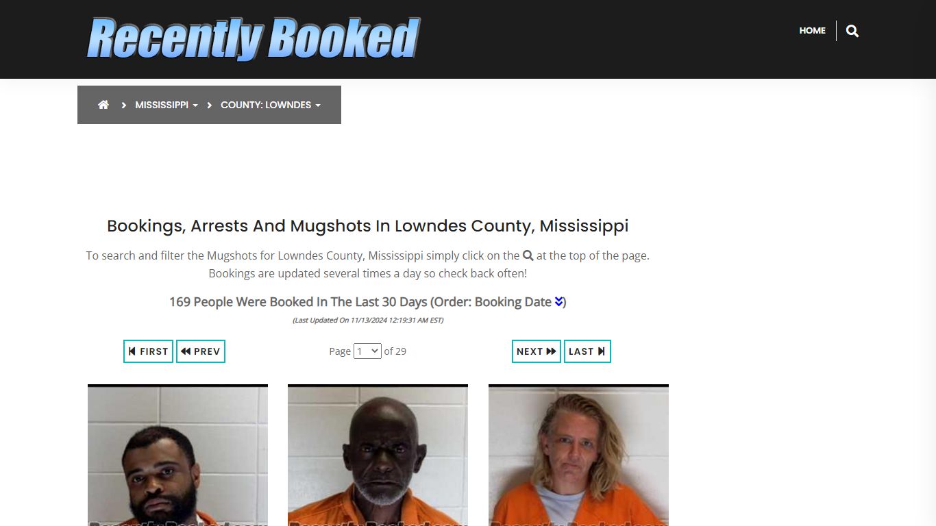 Bookings, Arrests and Mugshots in Lowndes County, Mississippi